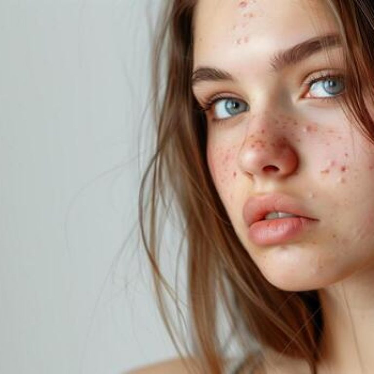 ai-generated-gild-with-acne-skin-problems-ai-generated-photo